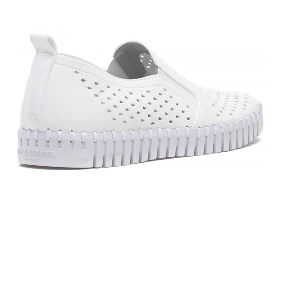Ilse Jacobsen Tulip 140 laser cut slip on sneaker white sizes 8.5 9.5 10.5 NIB - Picture 4 of 12